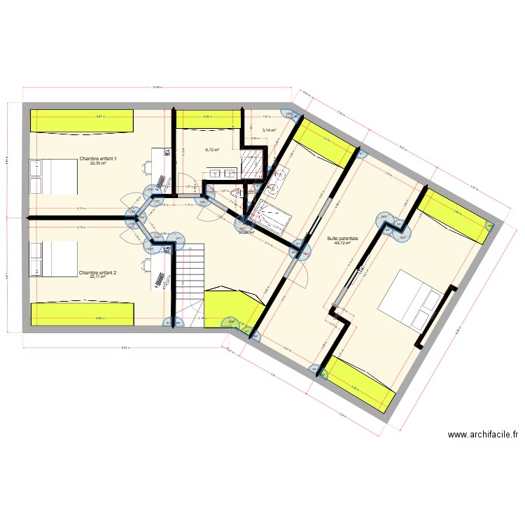 ST SAT REFAIT. Plan de 7 pièces et 138 m2