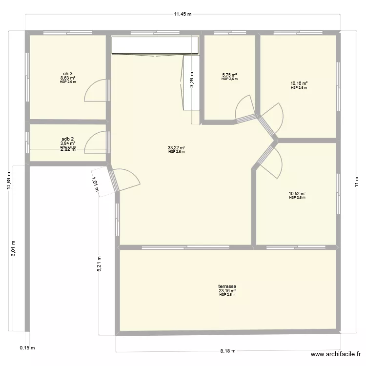 MAISON F4. Plan de 7  et 95 m²