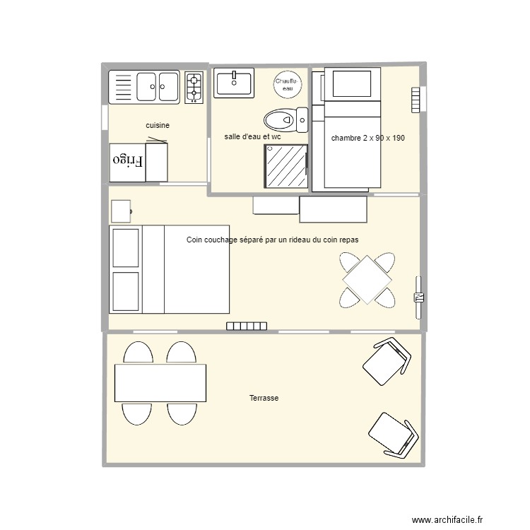 Chalet 24m² . Plan de 0 pièce et 0 m2