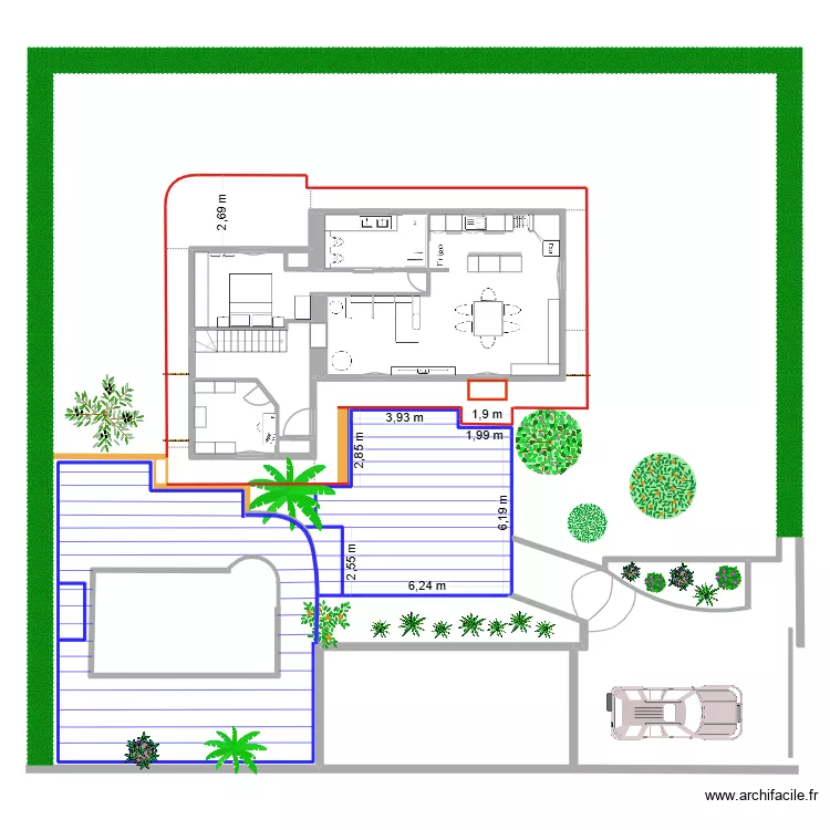 Plaisance 5 ext terrasse. Plan de 10  et 151 m²