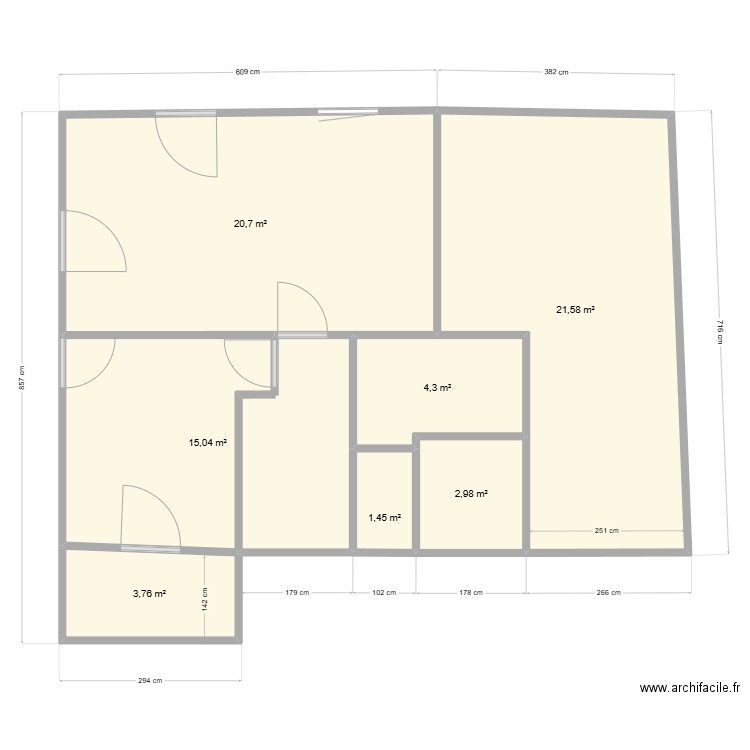 maison 17 les gres. Plan de 7 pièces et 70 m2