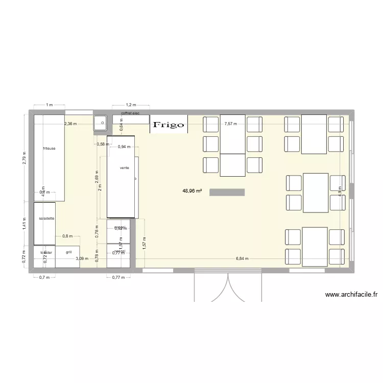 plan 47c. Plan de 1  et 49 m²