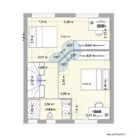 Nouveau plan &eacute;tage 2 chambres douche