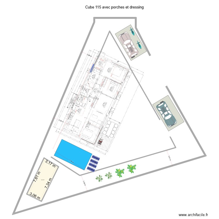 Roda de bera Neptu 5 Cube 115 porches. Plan de 1 pièce et 23 m2