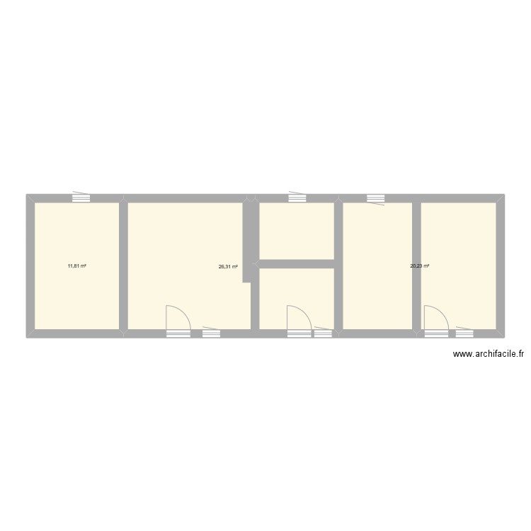 Projet 14. Plan de 3 pièces et 58 m2