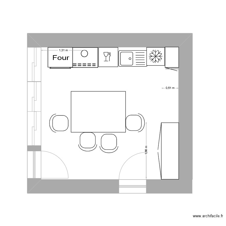 Plan cuisine. Plan de 0 pièce et 0 m2
