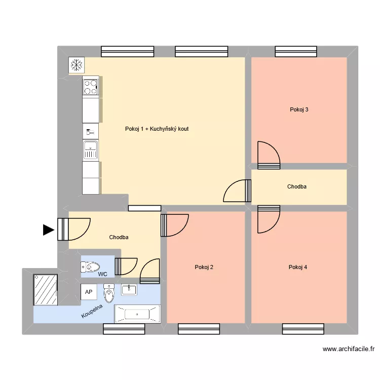 Na Des&aacute;t&eacute;m 482, byt 2. Plan de 15  et 213 m²