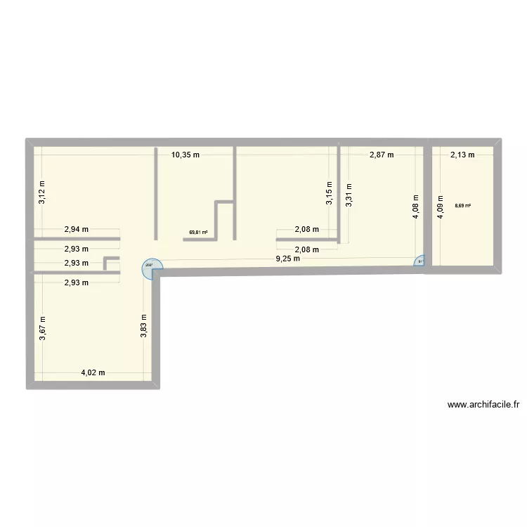 cla guerlesquin. Plan de 2  et 79 m²