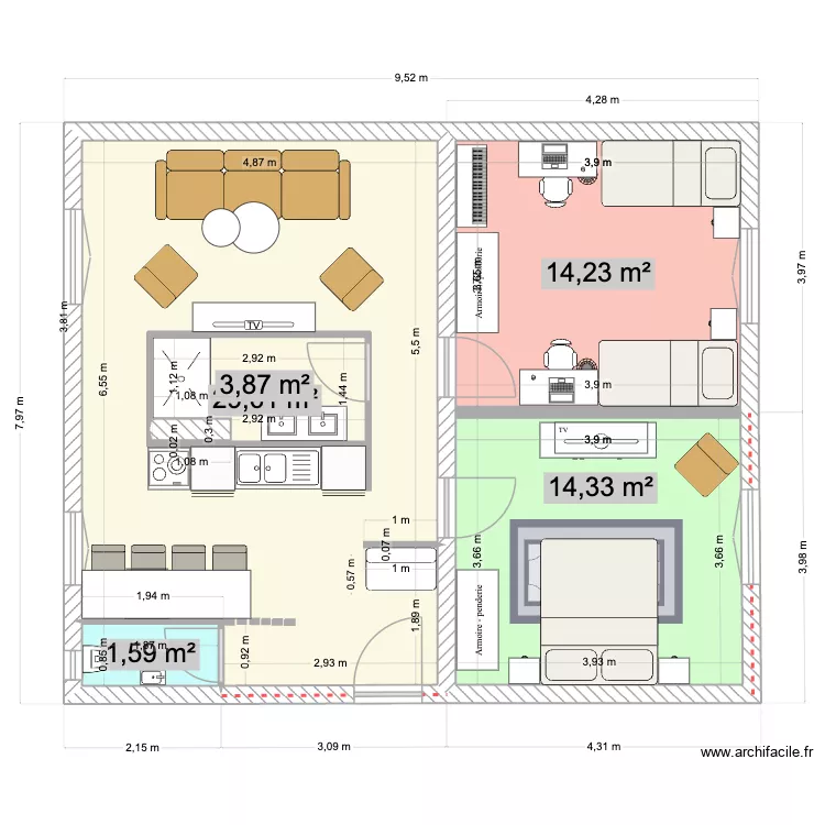 sevres9. Plan de 5 Pièces et 69 m² sevres9. Plan de 5 Pièces et 69 m²