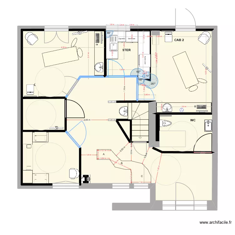 Leroux Sc&eacute;nario Futur DDTM. Plan de 4  et 102 m²