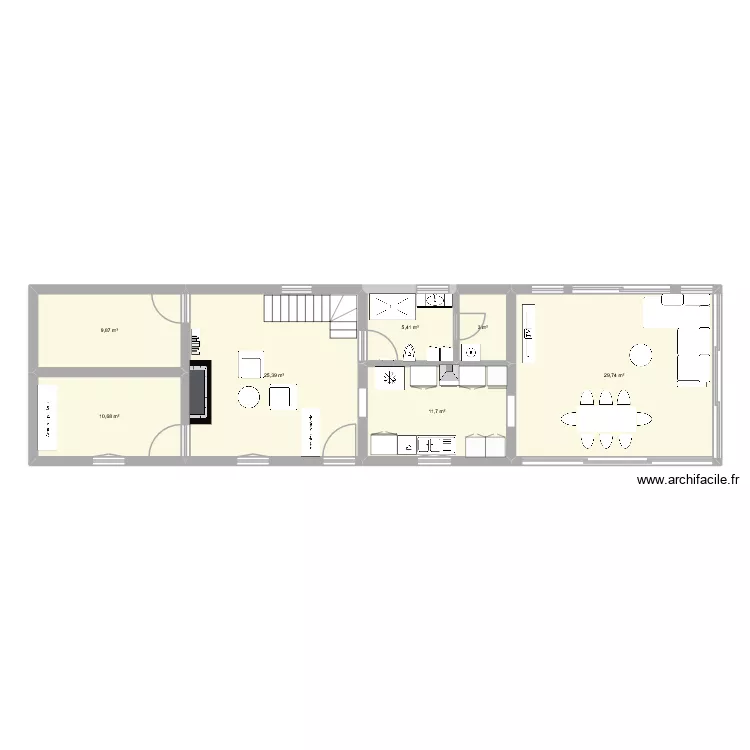 maison après travaux. Plan de 7 et 96 m² maison après travaux. Plan de 7 et 96 m²
