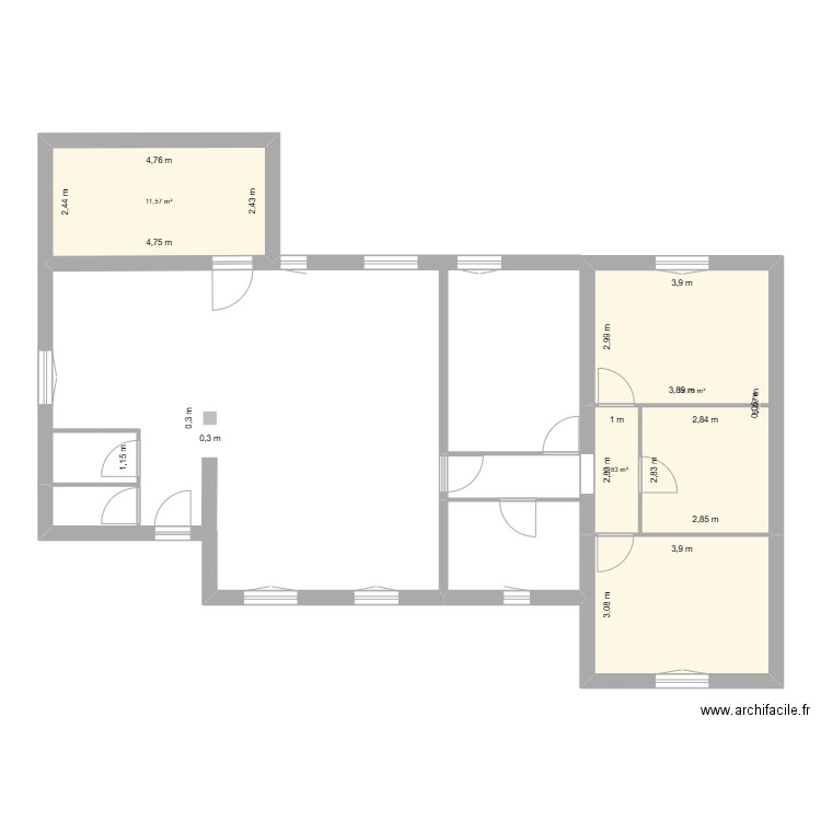 26/08/2025. Plan de 4 pièces et 46 m2