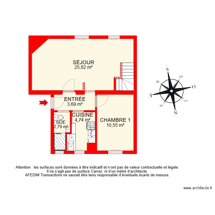 BI 26686. Plan de 18 pièces et 102 m2