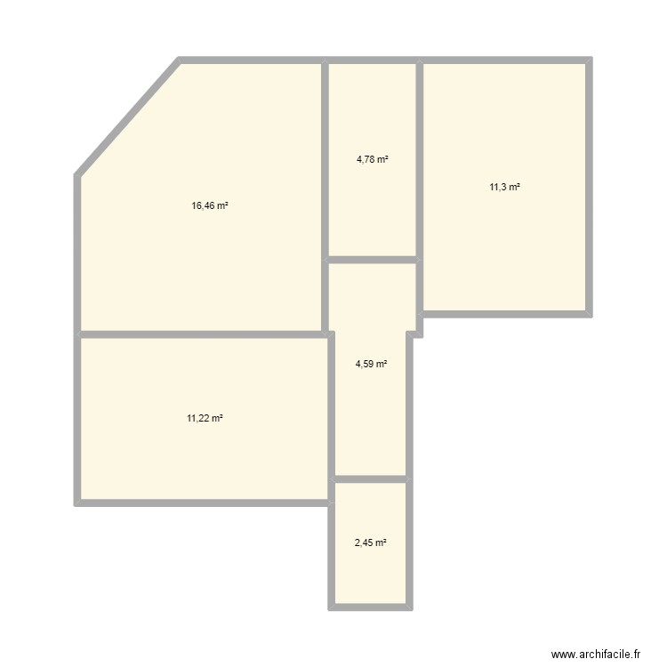 Clichy. Plan de 6 pièces et 51 m2