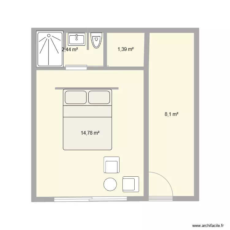 Maison sete cabanon. Plan de 4 Pièces et 27 m² Maison sete cabanon. Plan de 4 Pièces et 27 m²