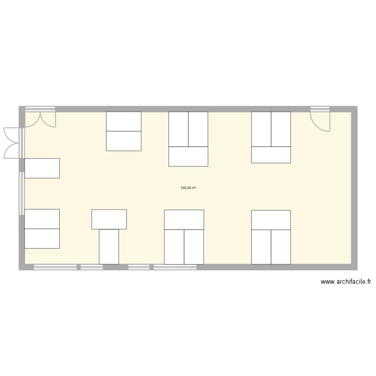 CHLEA BERTILLE. Plan de 1 pièce et 105 m2