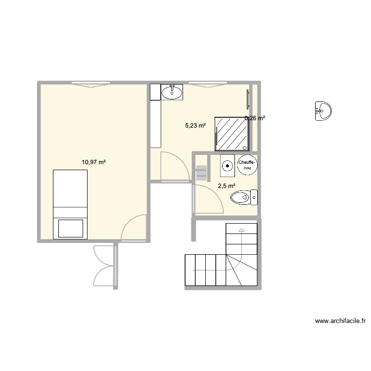 sdb douche angle 1 vasque. Plan de 0 pièce et 0 m2