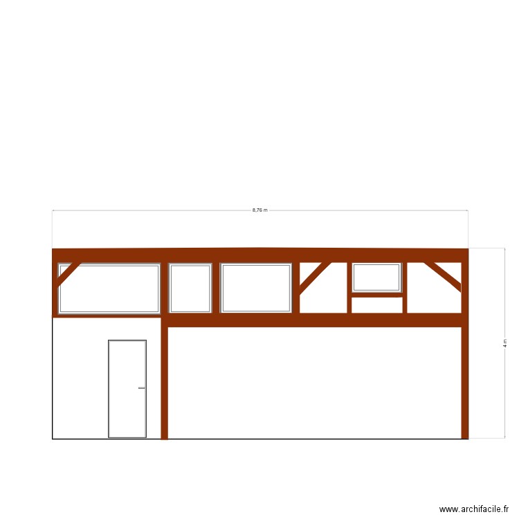 fAçade jardin. Plan de 0 pièce et 0 m2