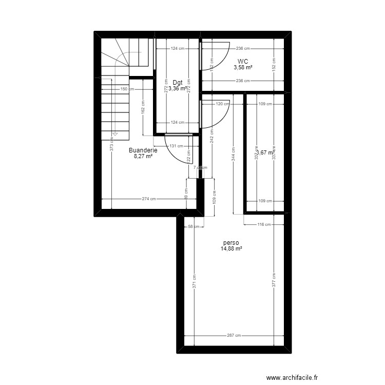 75P10R projet. Plan de 23 pièces et 153 m2