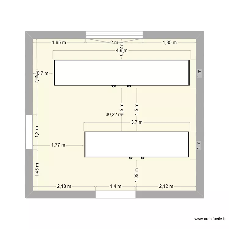 CLEMENT. Plan de 1  et 30 m²