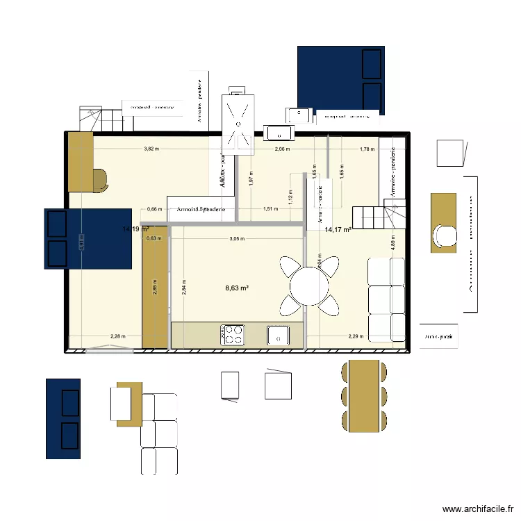 aqueduc 8. Plan de 3 pièces et 37 m²