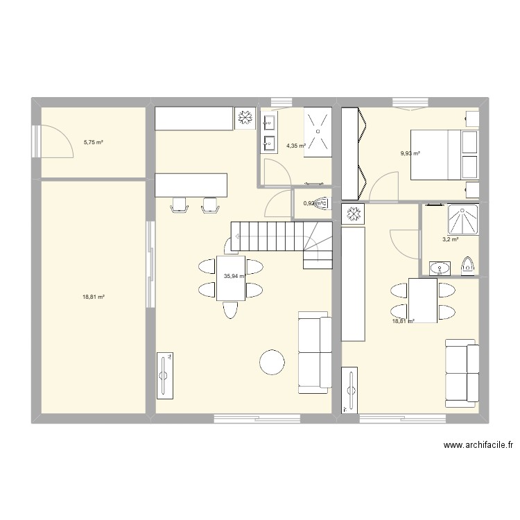 gite kara ranch. Plan de 8 pièces et 98 m2