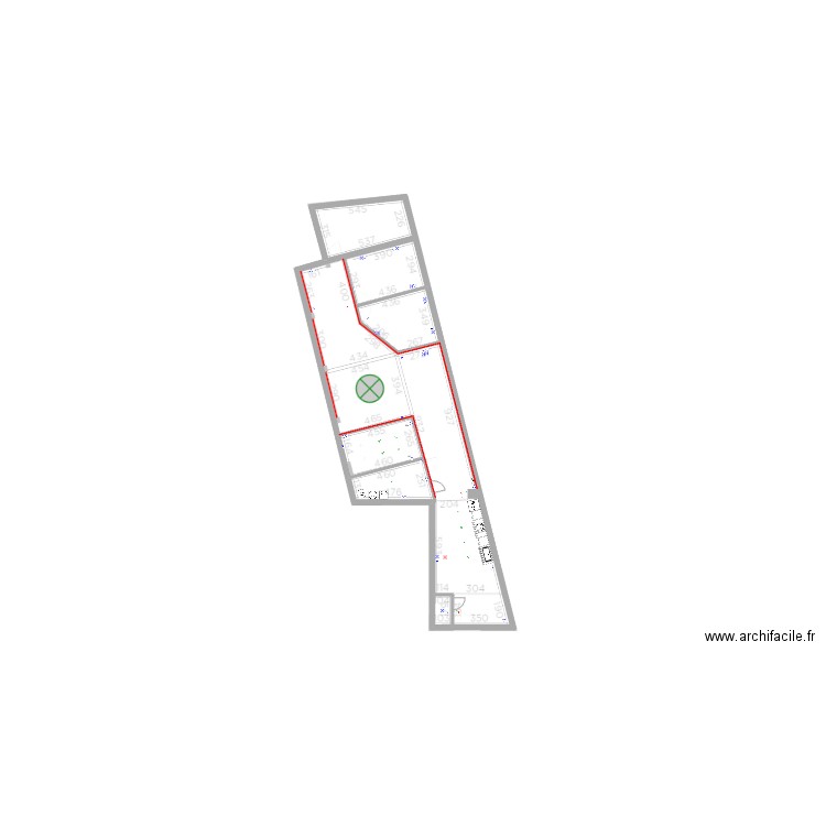 leman . Plan de 4 pièces et 180 m2