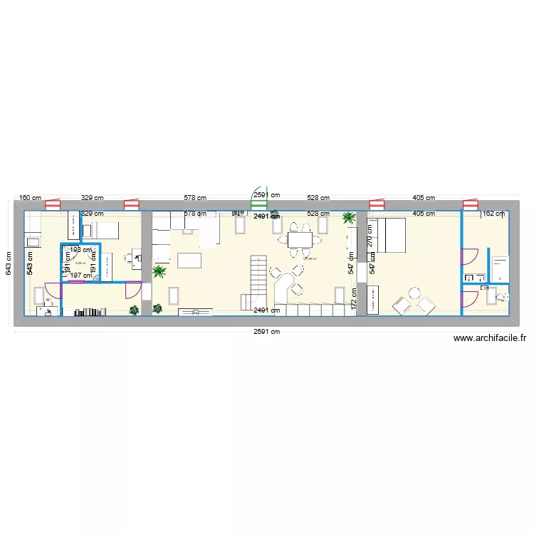 1er etage plan 3 avec 2 ch enf + 1 adulte (14.02.2025). Plan de 