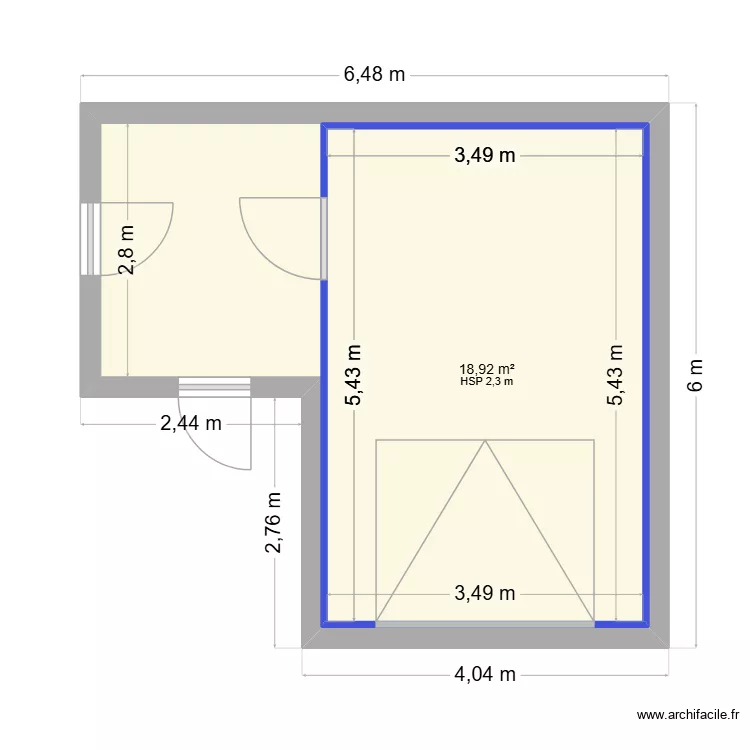 ESTELLE. Plan de 2 pièces et 46 m²