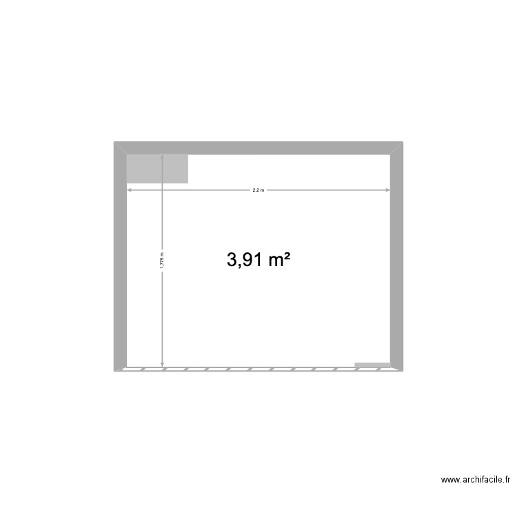 LOGE 13-15 Claude Decaen. Plan de 1 pièce et 4 m2