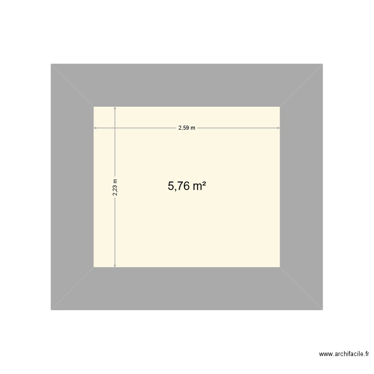 loft. Plan de 1 pièce et 6 m2