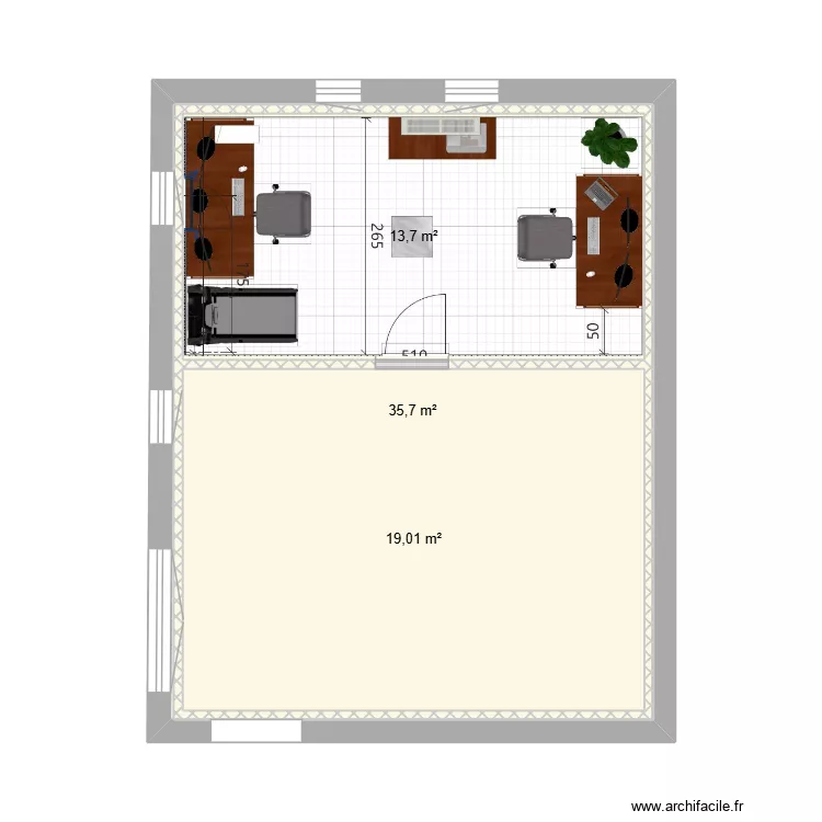 Bureau et salle de Jeu T&C v1. Plan de 