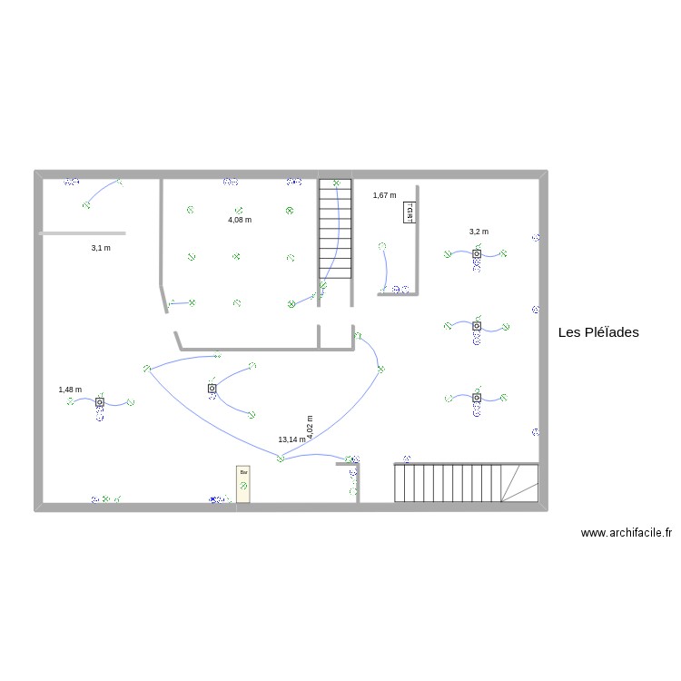 Les pleÏades. Plan de 1 pièce et 112 m2