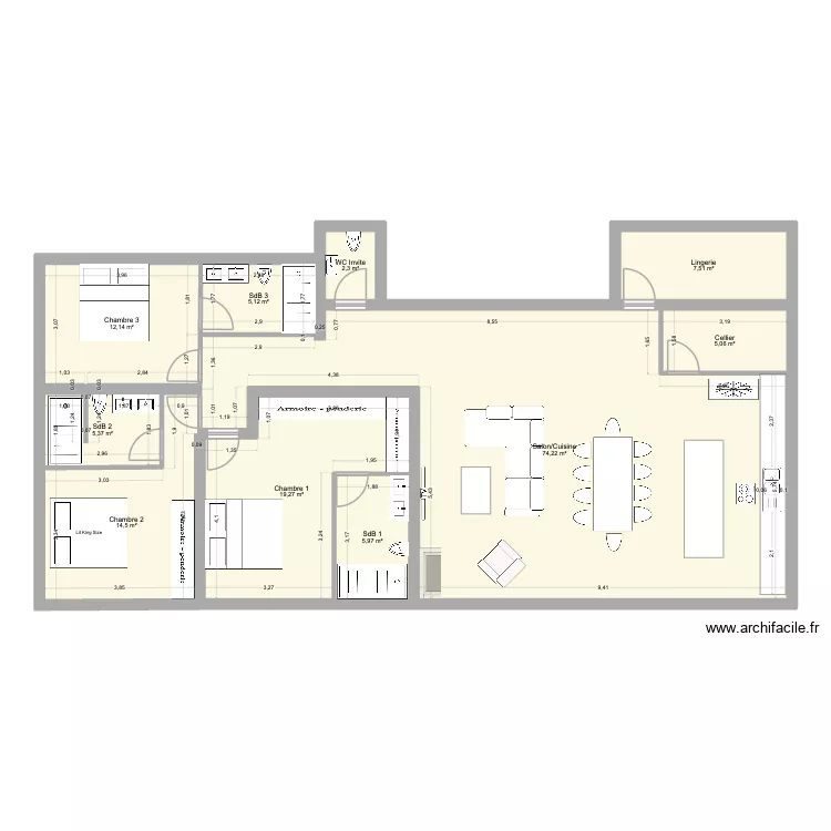 New House 2. Plan de 10  et 151 m²