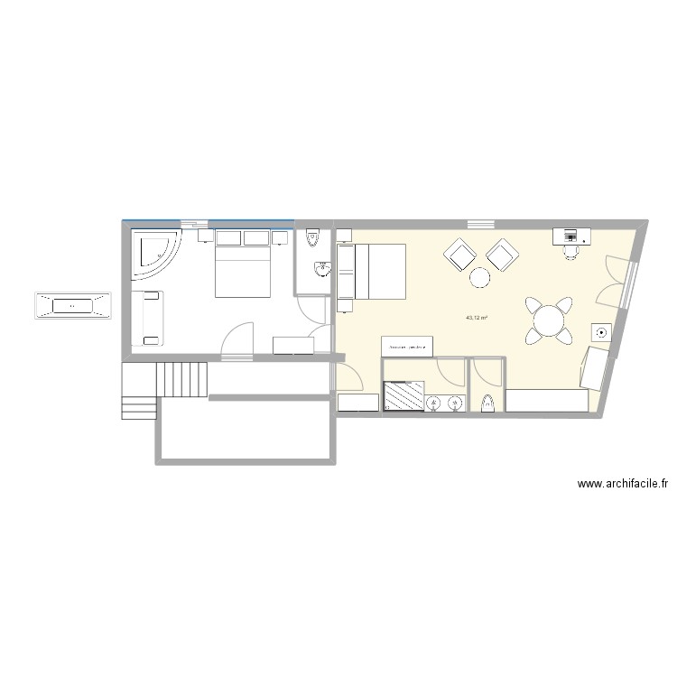 Mezzanine Vichy 3. Plan de 1 pièce et 43 m2