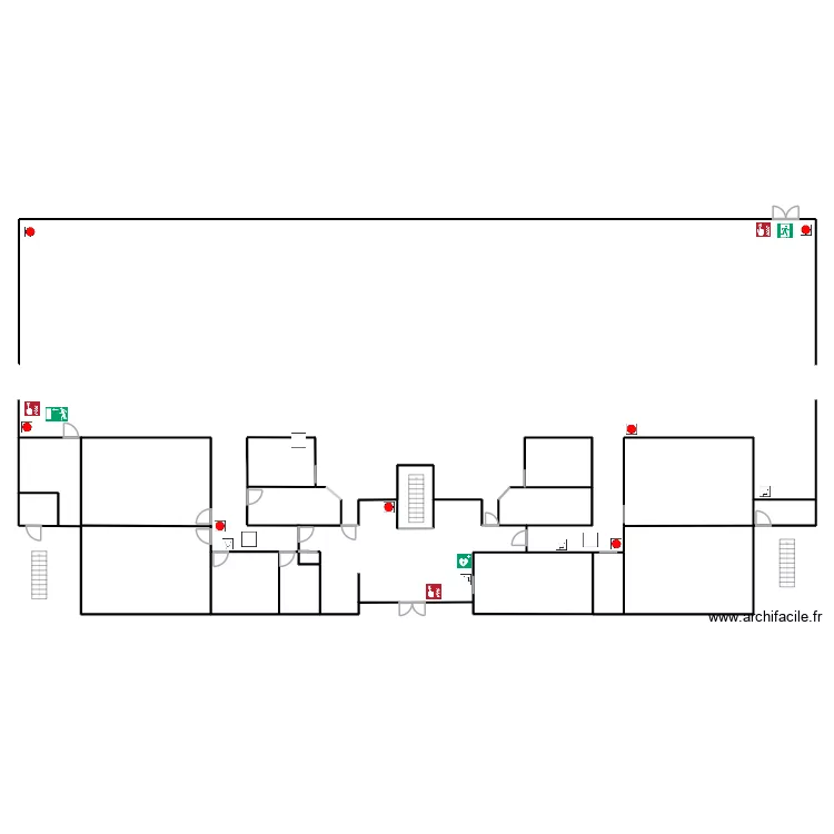 Halle des Sports bureaux vestiaires. Plan de 12 pièces et 182 m²