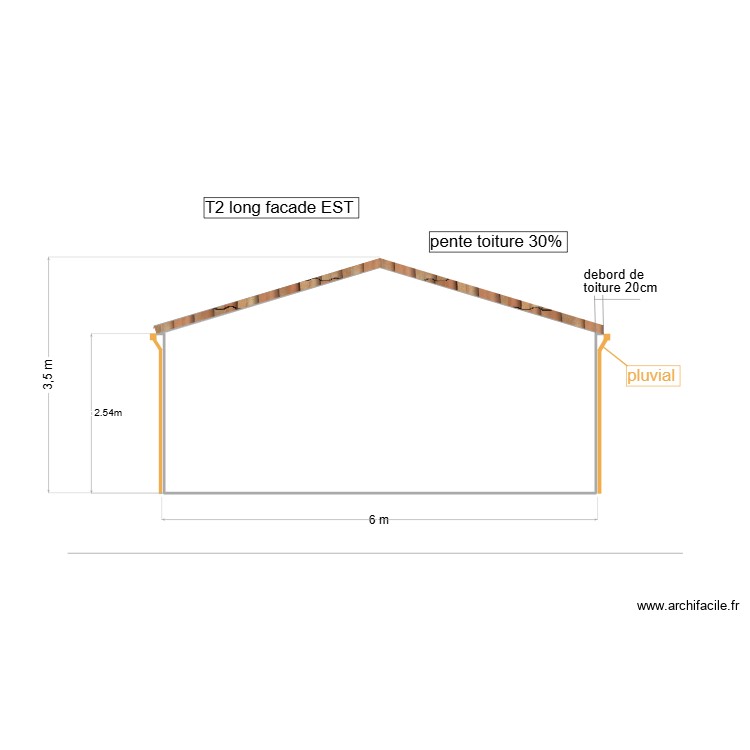 T2 long facade EST. Plan de 0 pièce et 0 m2