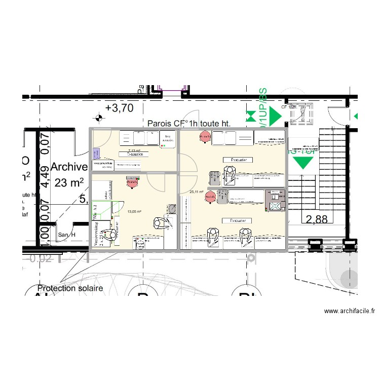 Faulquemont V6. Plan de 3 pièces et 45 m2