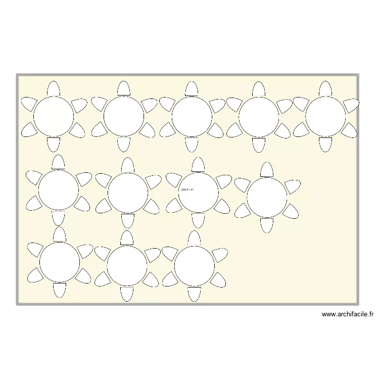 salle reception. Plan de 1  et 260 m²
