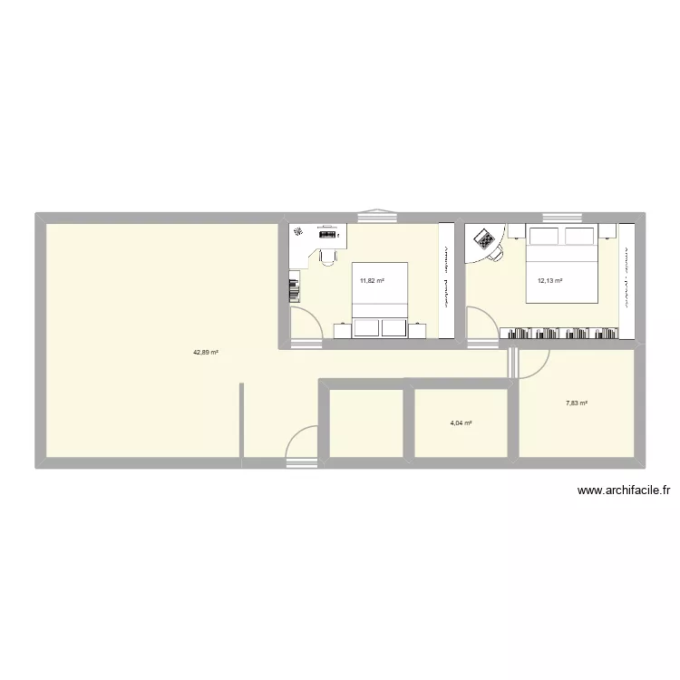 appart. Plan de 5  et 79 m²