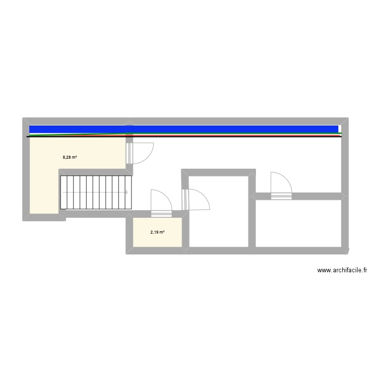 fecamp. Plan de 2 pièces et 10 m2