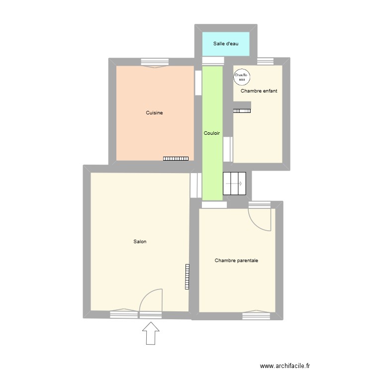 juliette de wils. Plan de 6 pièces et 48 m2