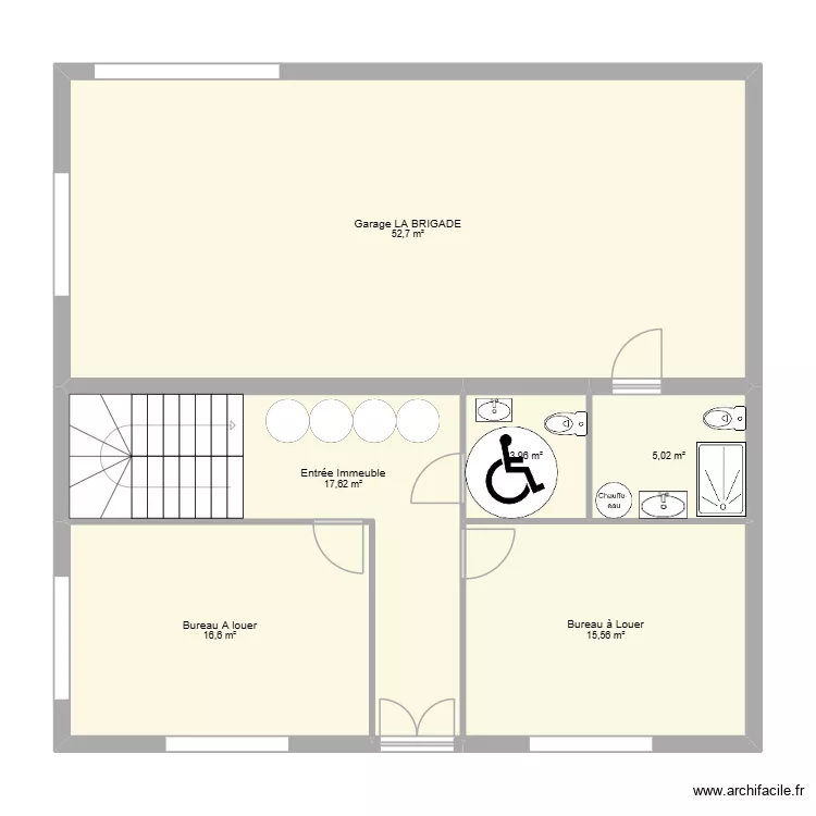 Rez de chaussée LIbérale. Plan de 6 et 111 m² Rez de chaussée LIbérale. Plan de 6 et 111 m²