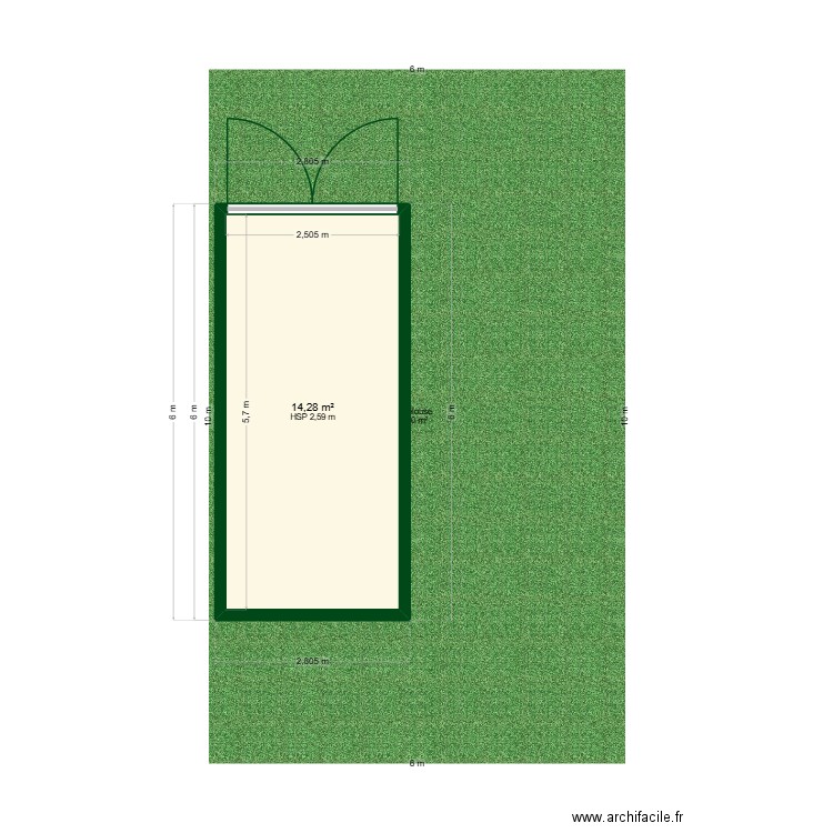 EGAST. Plan de 1 pièce et 14 m2