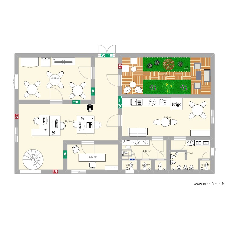 AULA OFICINA PLANTA 2. Plan de 10 pièces et 91 m2