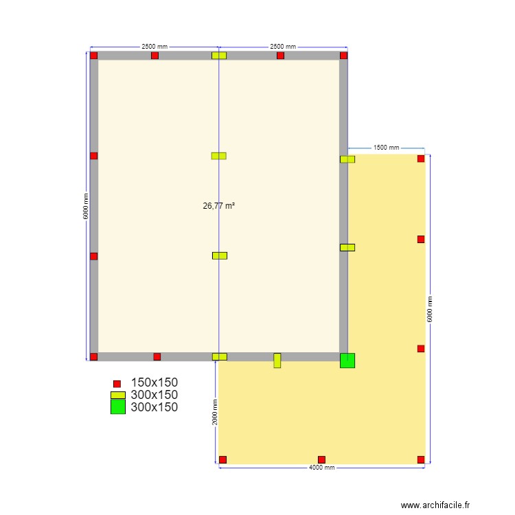 Крым 2м сваи. Plan de 2 pièces et 39 m2