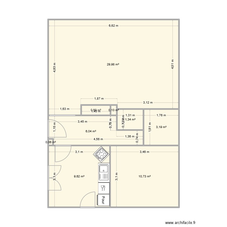 Saint martin aménagement. Plan de 9 pièces et 62 m2