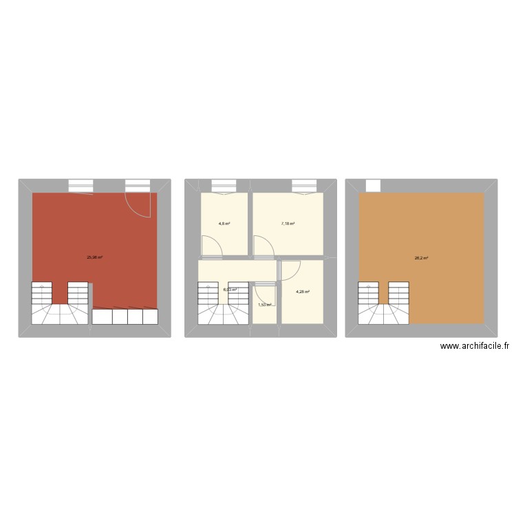 Plouplou. Plan de 7 pièces et 76 m2