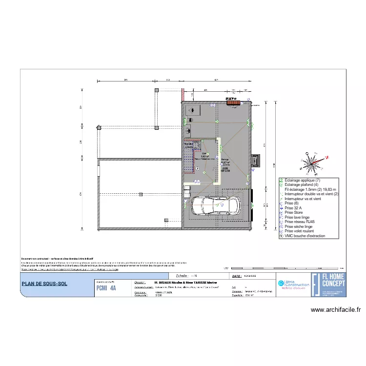 PLAN ELECTRICITE SOUS SOL. Plan de PLAN ELECTRICITE SOUS SOL. Plan de
