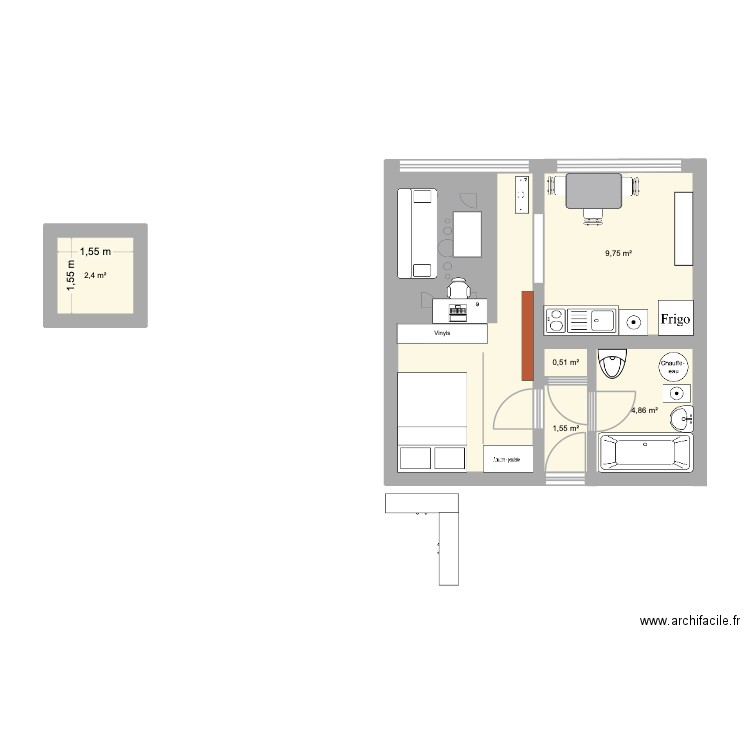 goody20. Plan de 5 pièces et 33 m2